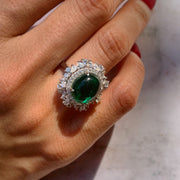 S925 Vintage Emerald  Ring