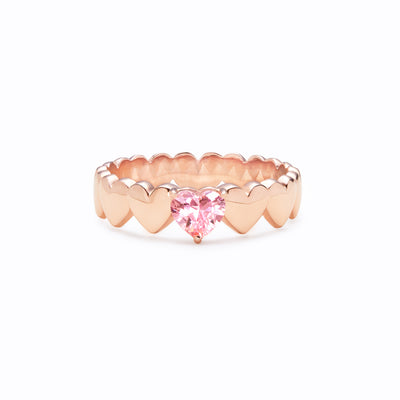 To My Bestie You Have Won Many Hearts Rose Gold Heart Band Ring