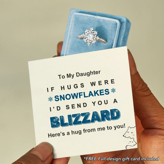 To My Daughter If Hugs Were Snowflakes Ring S925