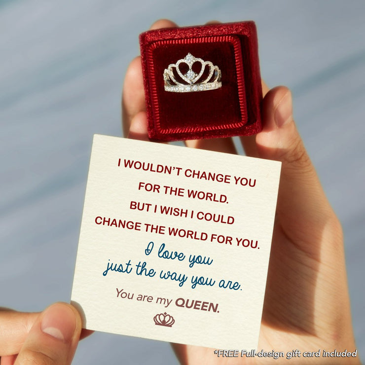 Change the world for my queen Crown Ring
