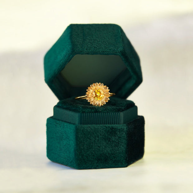 May Your Bold Dreams Bloom Sunflower Ring