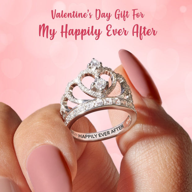 you are my happily ever after crown ring