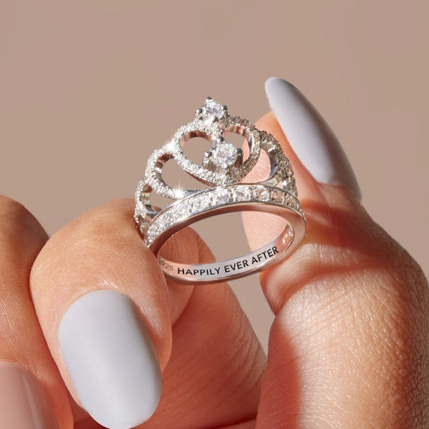 you are my happily ever after crown ring