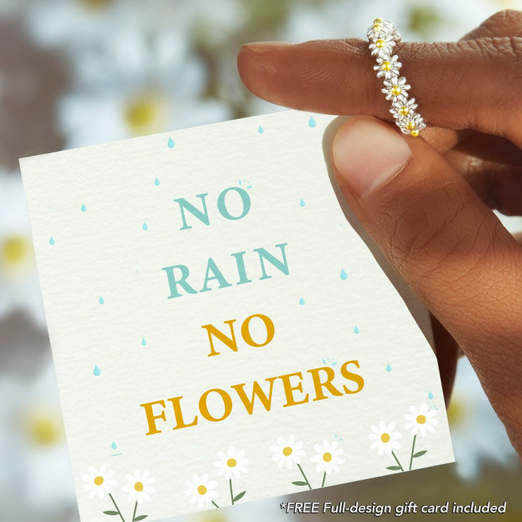 No Rain No Flowers Daisy Ring