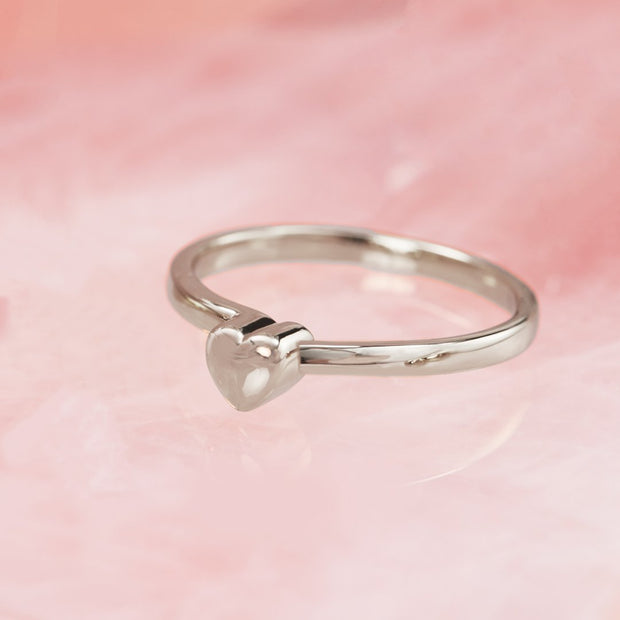 Mom& Daughter Heart shape matching rings S925