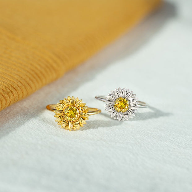 May Your Bold Dreams Bloom Sunflower Ring