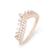 Rose Gold Vermeil Crown Ring Sterling Silver