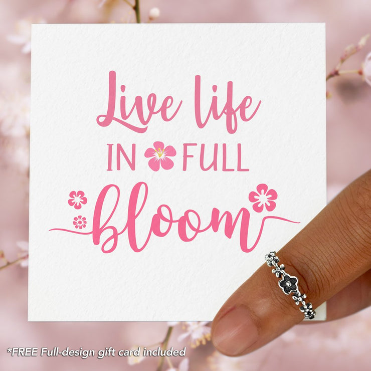 live life in full bloom plum blossom ring