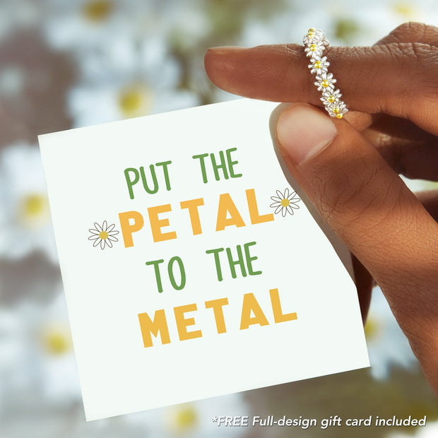 Put the Petal to the Metal Daisy Ring