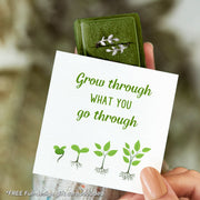 grow through what you go through motivational leaf ring