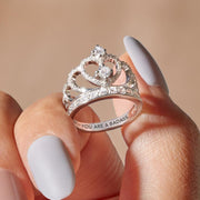 S925 To my badass daughter crown ring